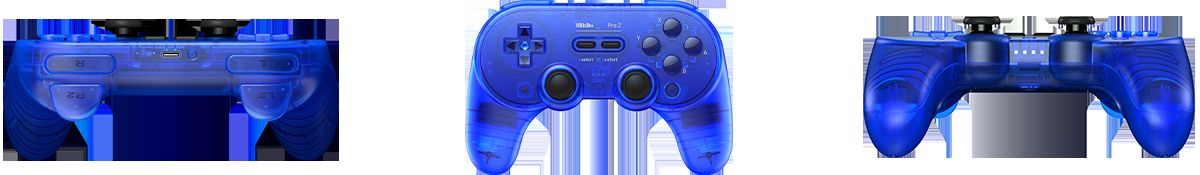8BitDo Pro 2 (Special Edition) — Transparent Blue (Hall Effect Joystick)