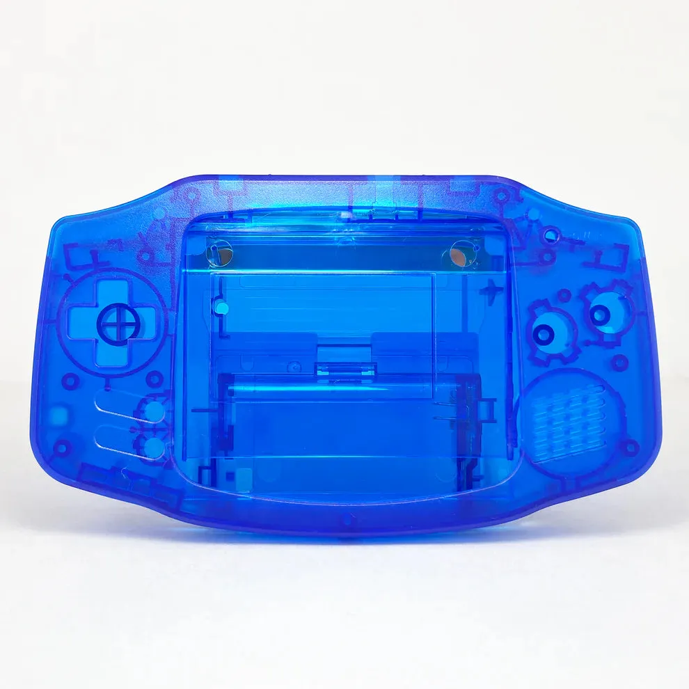 FunnyPlaying Game Boy Advance IPS shell in clear royal blue