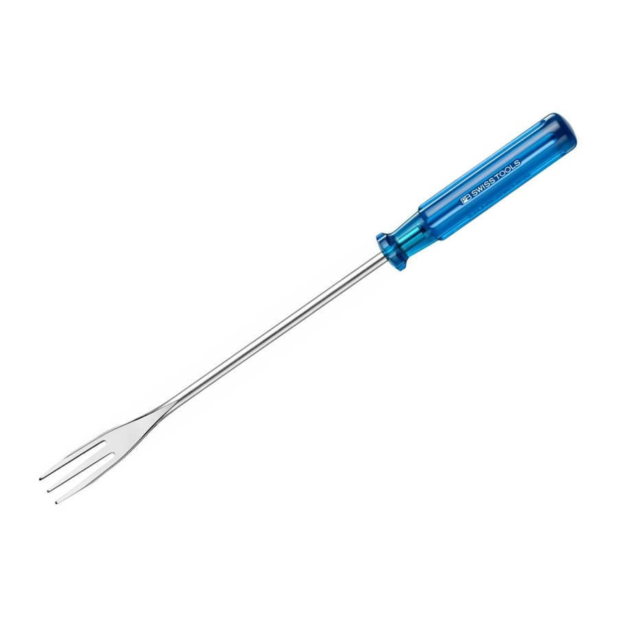 PB Swiss Tools PB 4040 fondue fork with translucent blue classic screwdriver handle