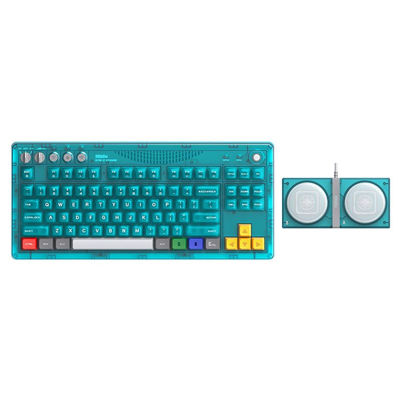 8BitDo Retro 87 keyboard in clear blue