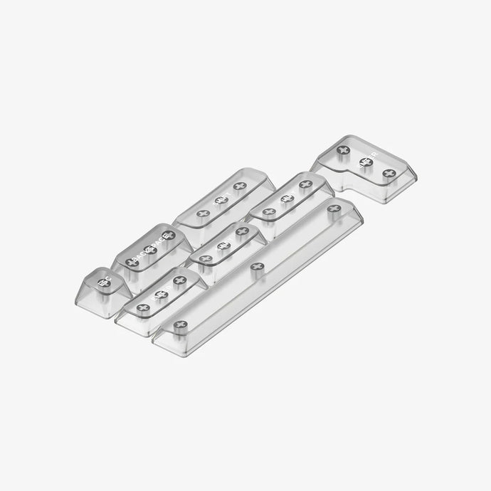 NuPhy Crystal mSA PC keycaps in translucent clear white Ionic White