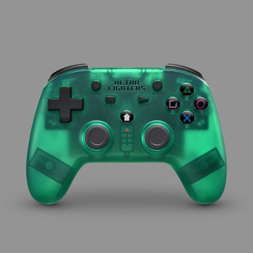 Retro Fighters Defender controller in clear green