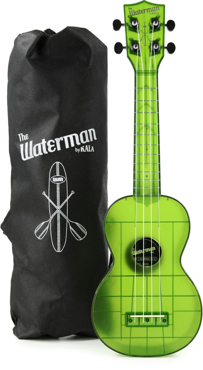 Kala Waterman Seaglass Collection Soprano Ukulele — Transparent Jade Green