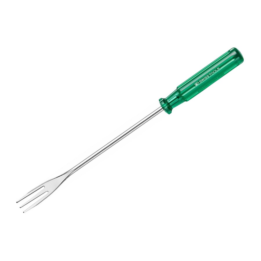 PB Swiss Tools PB 4040 fondue fork with translucent green classic screwdriver handle