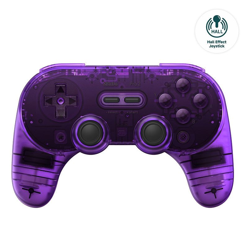 8BitDo Pro 2 (Special Edition) — Translucent Purple (Hall Effect Joystick)