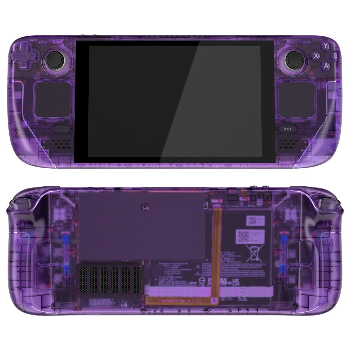 eXtremeRate Custom Full Set Shell with Buttons for Steam Deck LCD - Clear Atomic Purple — Clear Atomic Purple