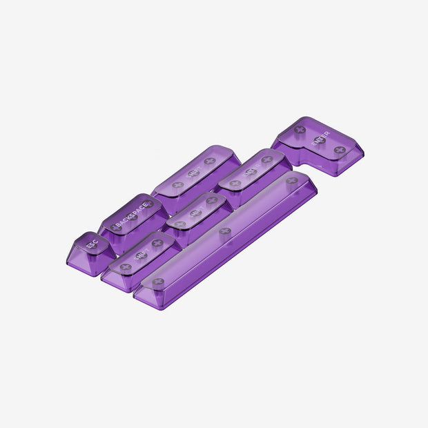 NuPhy Crystal mSA PC keycaps in translucent purple Airy Lilac