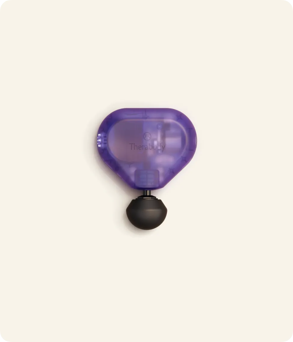 Theragun Mini 3rd Gen massage gun in translucent purple Grape Blast