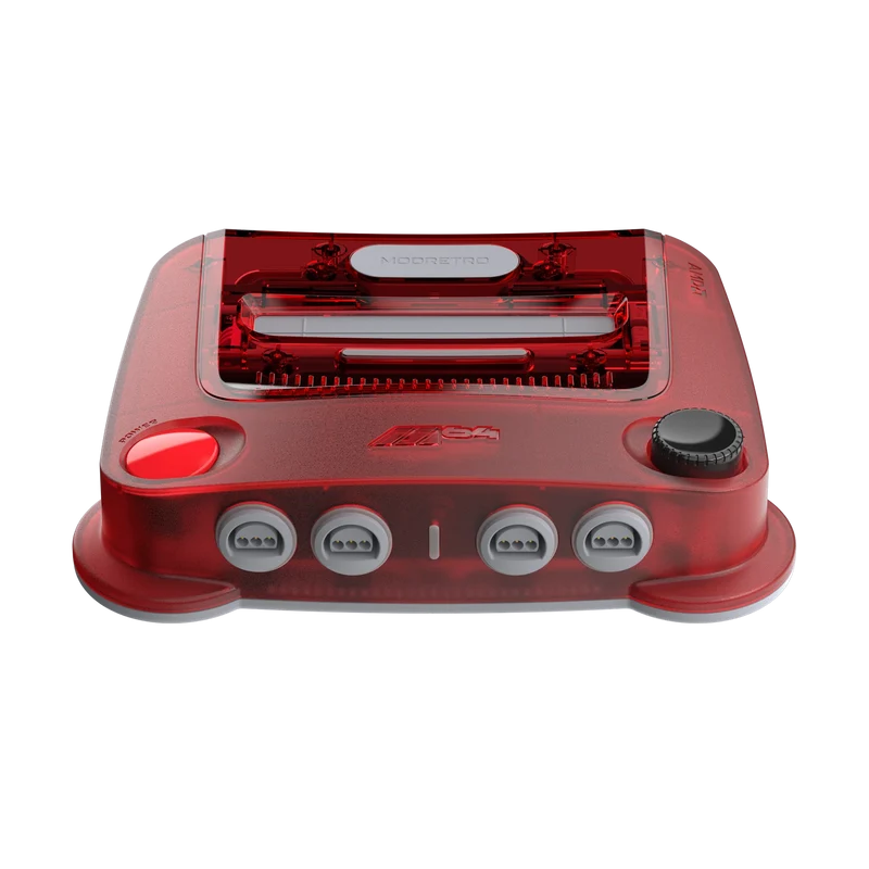 ModRetro M64 console in translucent AMD Red
