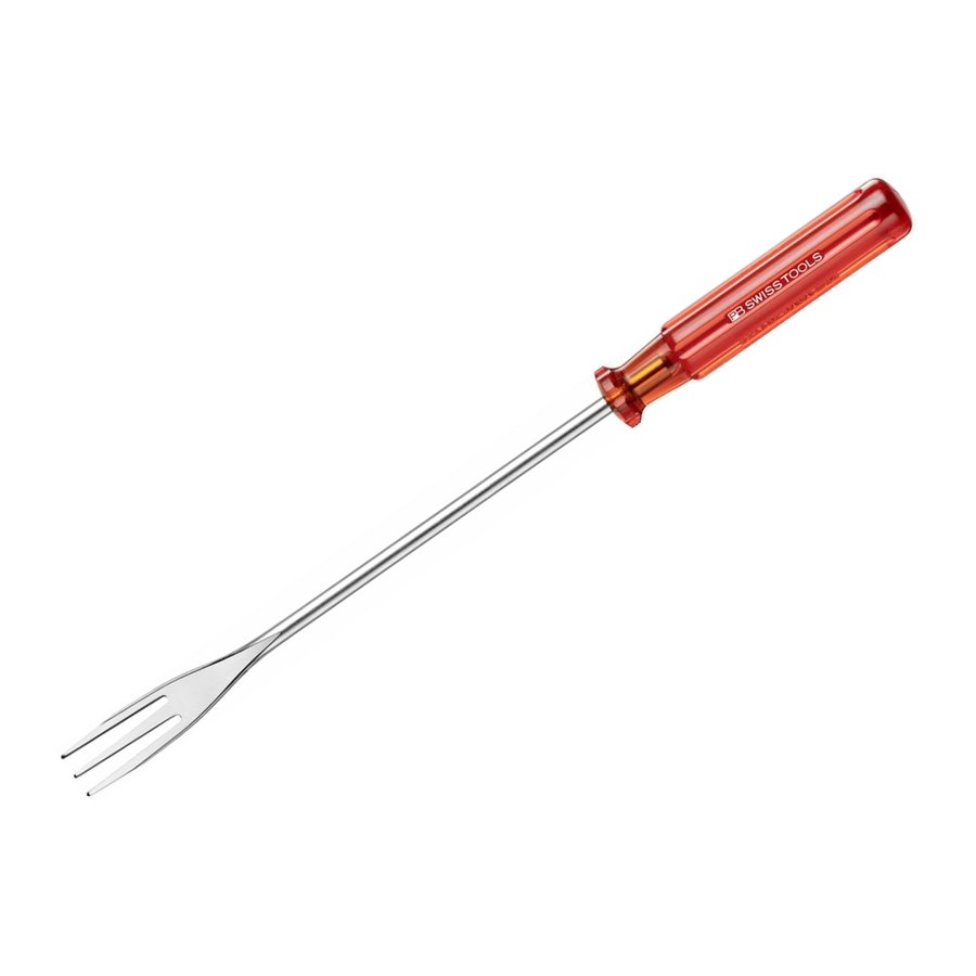 PB Swiss Tools PB 4040 fondue fork with translucent red classic screwdriver handle
