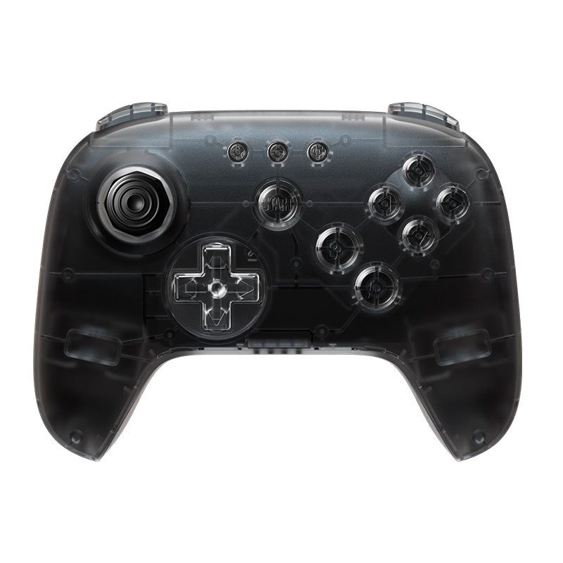 8BitDo 64 Bluetooth Controller in transparent smoke