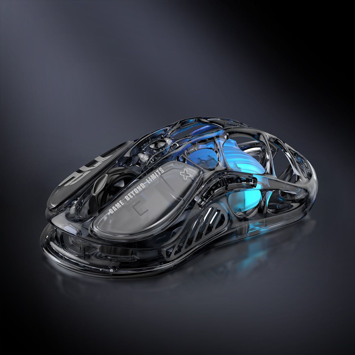 GravaStar Mercury M2 gaming mouse in Transparent Black