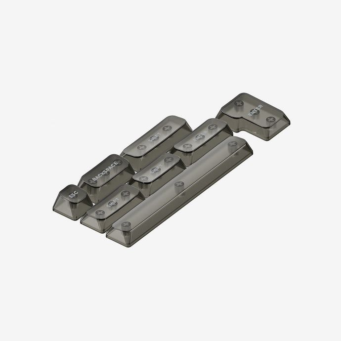 NuPhy Crystal mSA PC keycaps in translucent black Obsidian Black