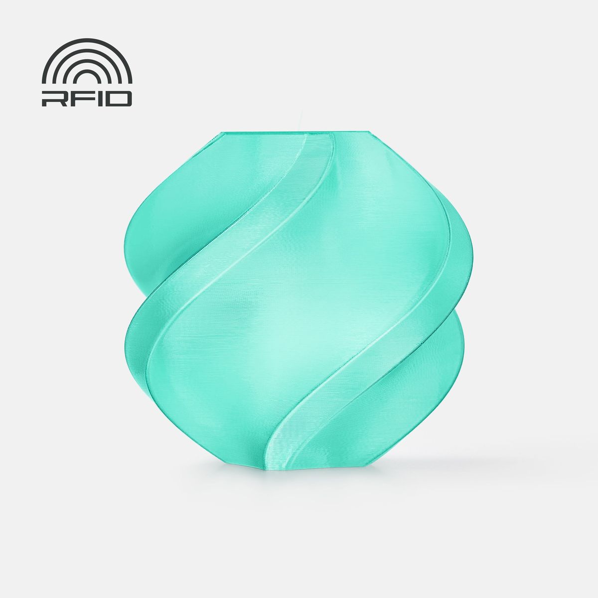 Bambu Lab translucent teal PETG filament with spool