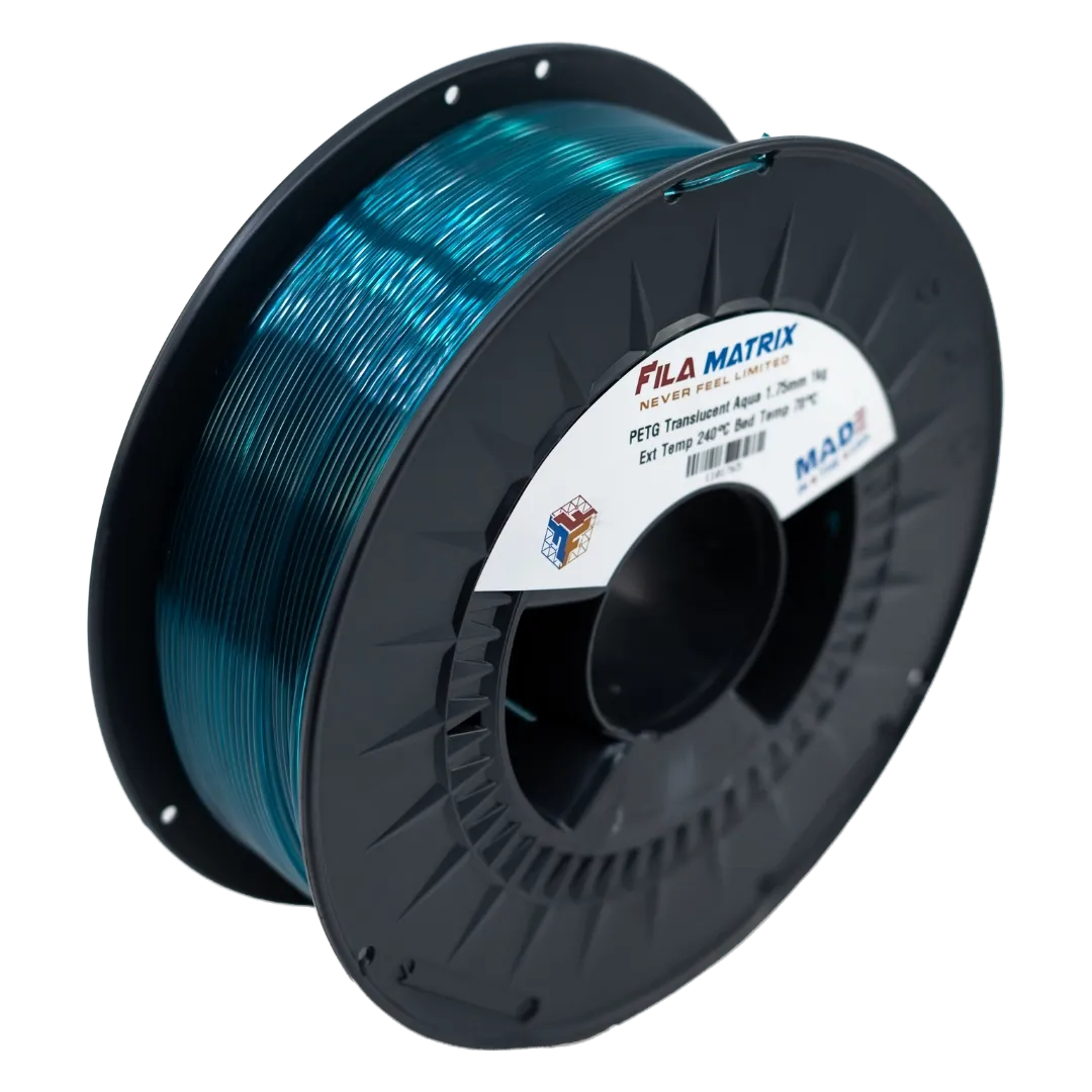 Filamatrix PETG 3D Printer Filament 1 kg — Translucent Aqua