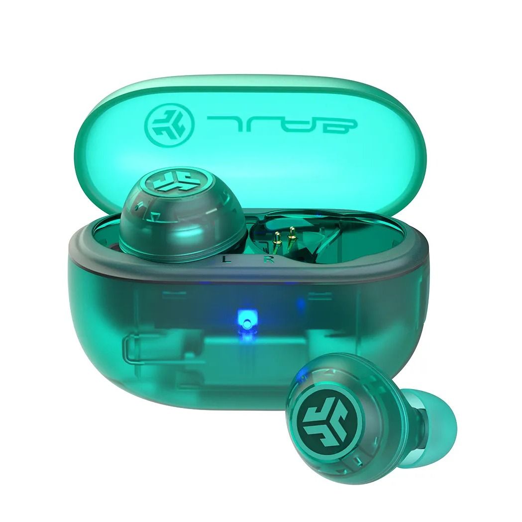 JLab GO Pop ANC True Wireless Bluetooth Earbuds — Transparent Teal