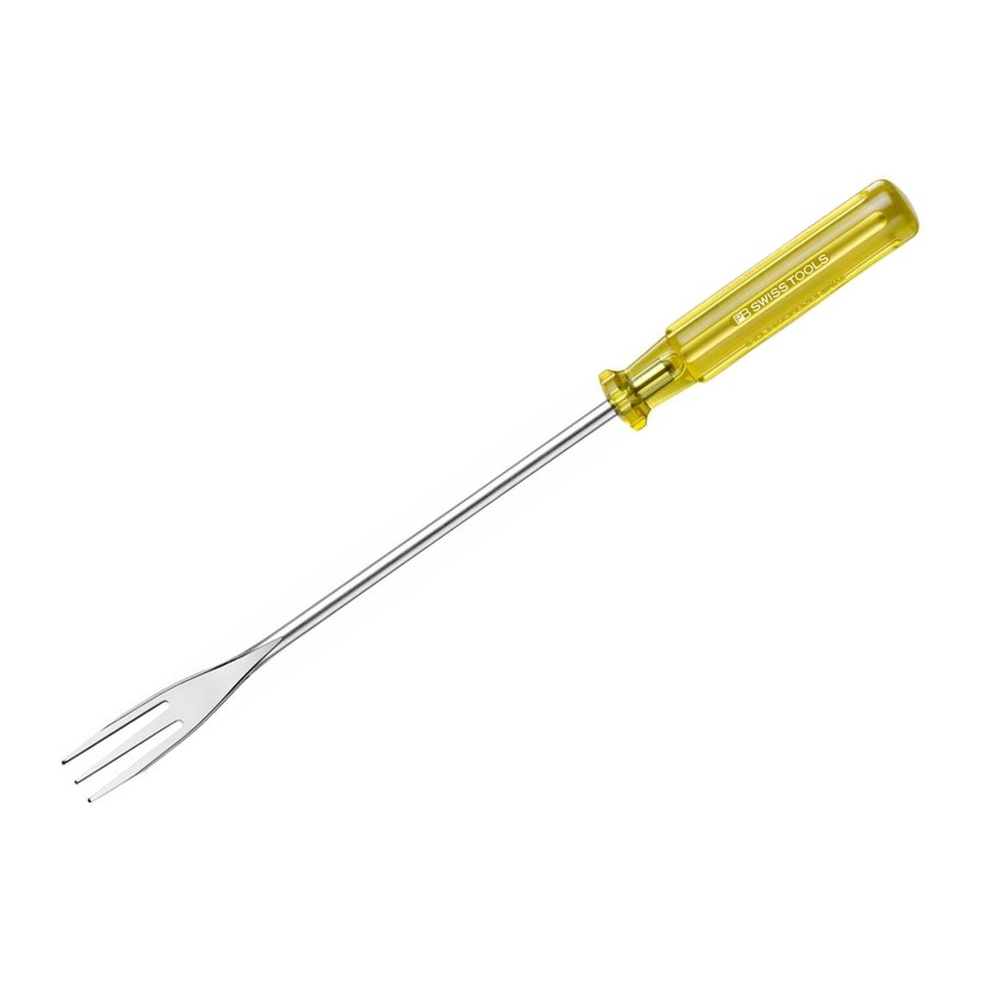 PB Swiss Tools PB 4040 fondue fork with translucent yellow classic screwdriver handle