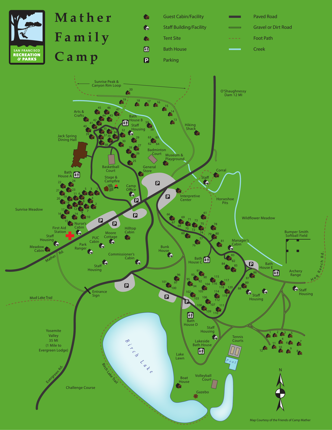 Camp Mather Site Map